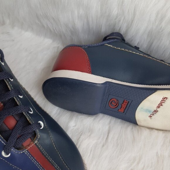 Dexter Bowling Shoes Vintage George Men USA 7.5 M Leather Blue Red Navy B2415-18 main image 12